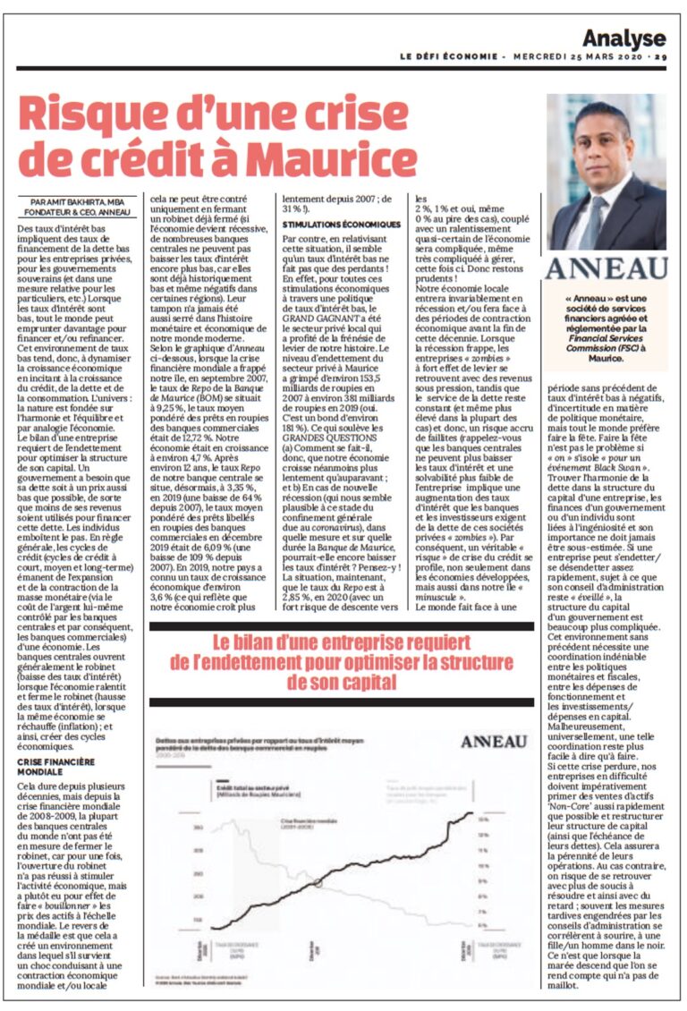 Anneau - Le Defi Economie - 25 Mars 2020