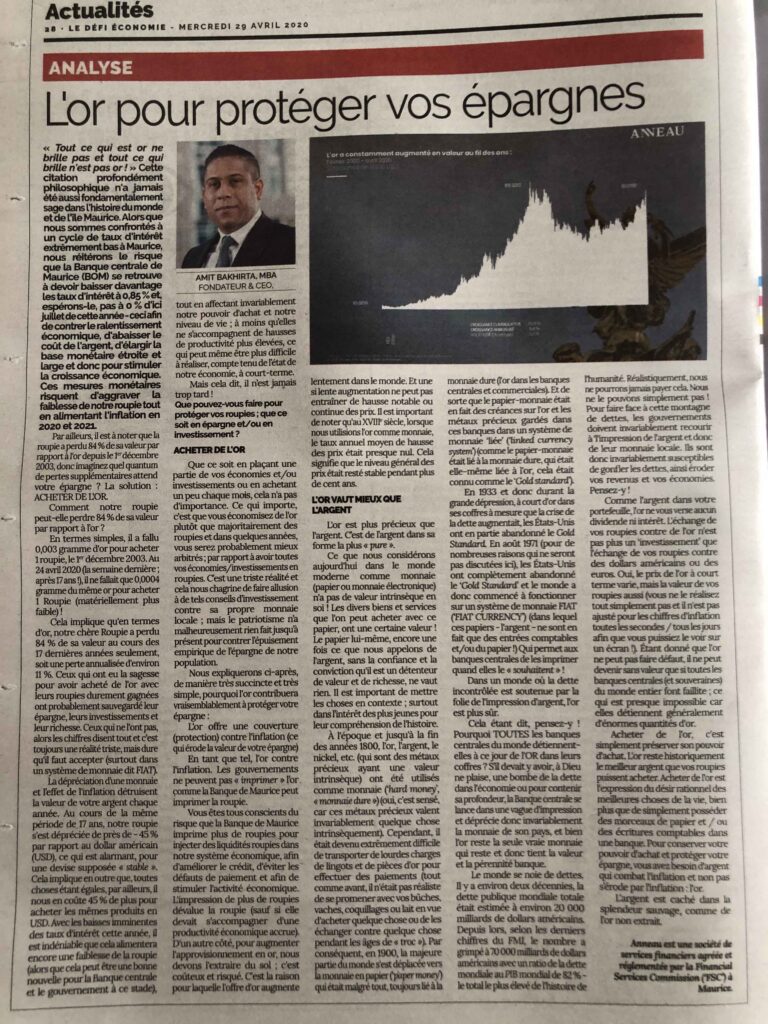 Anneau - Le Defi economie - Gold