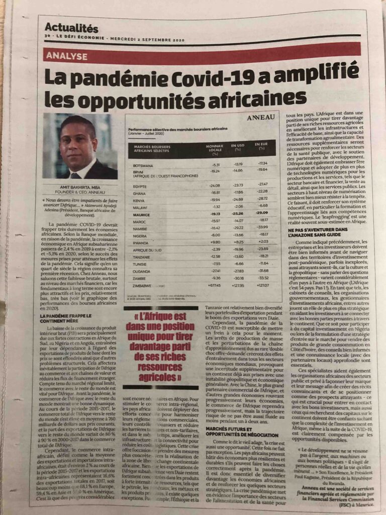 Anneau - Le Defi economie - Afrique 02.09.20