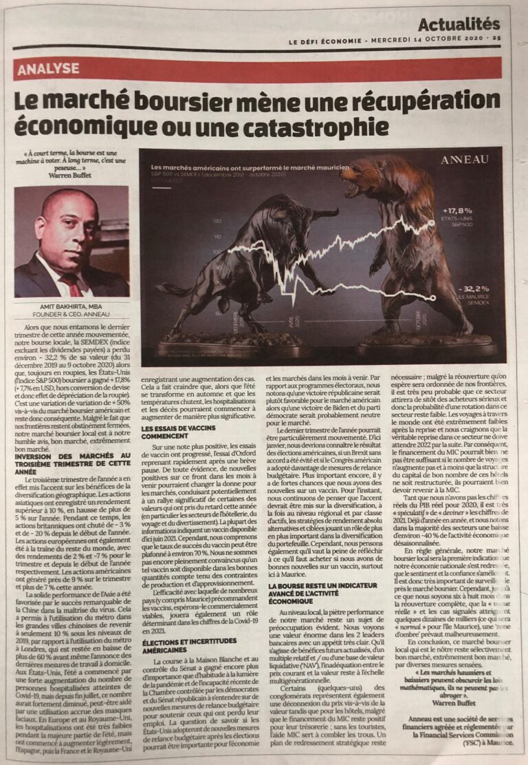Le Defi Economie - Anneau 14.10.2020